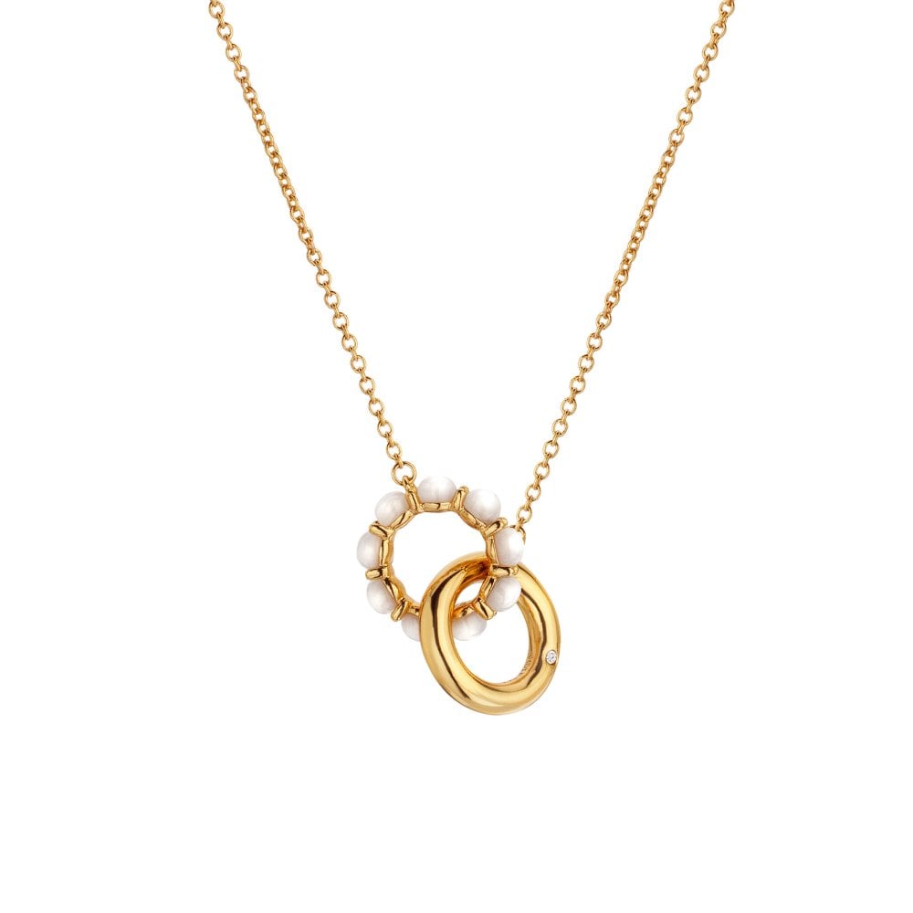 Hot Diamonds x Jac Jossa Calm Gold Plated Sterling Silver Mother of Pearl Necklace