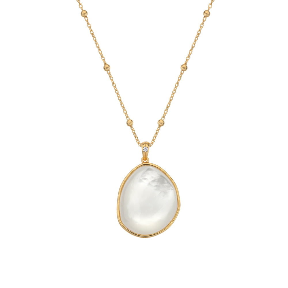 Hot Diamonds x Jac Jossa Calm Gold Plated Sterling Silver Mother of Pearl Pendant - Silver