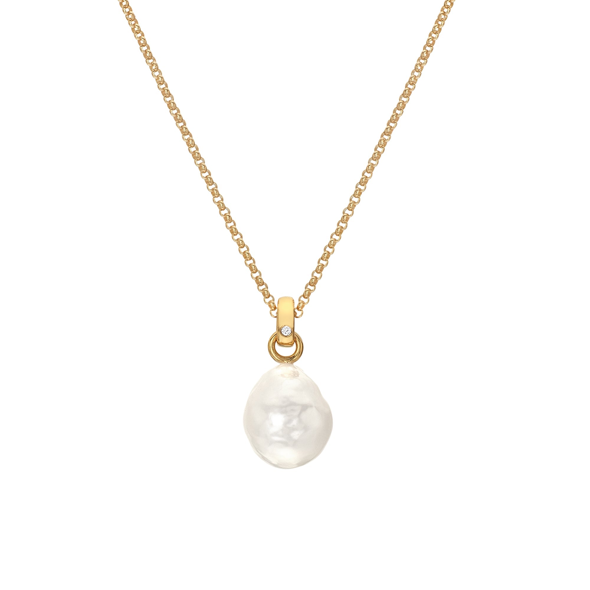 Hot Diamonds x Jac Jossa Calm Gold Plated Sterling Silver Pearl Pendant - Gold