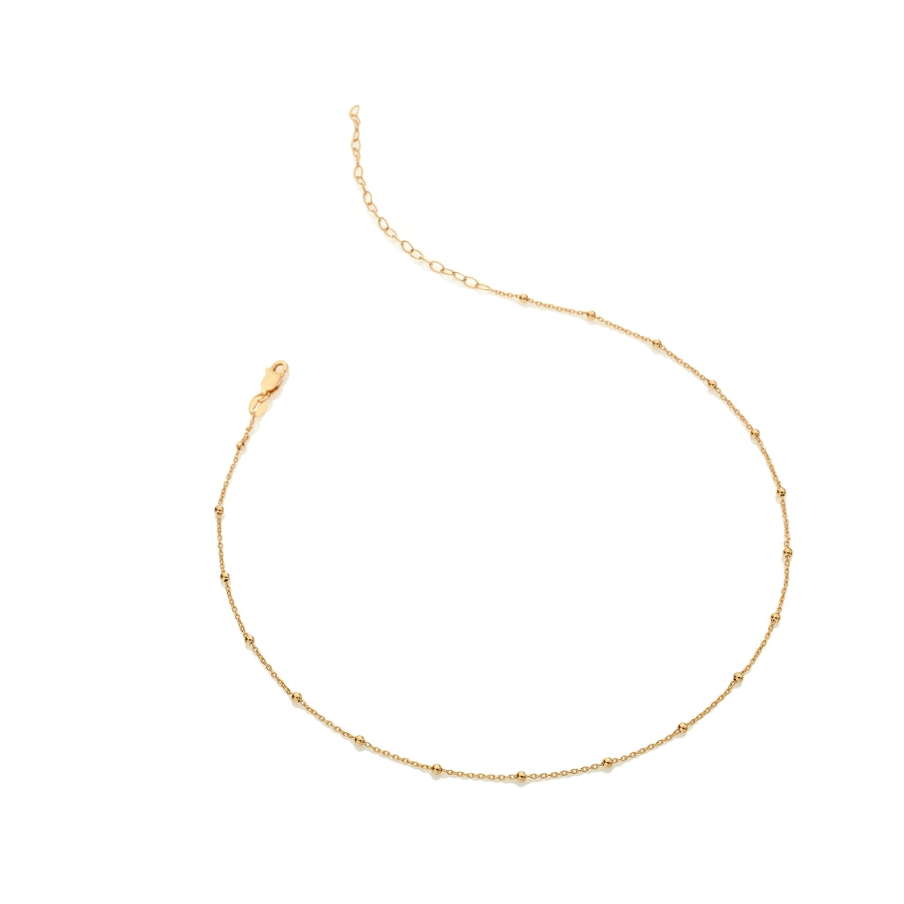 Hot Diamonds x Jac Jossa Embrace Gold Plated Sterling Silver Beaded Cable Chain Necklace 32 - 39cm - Silver