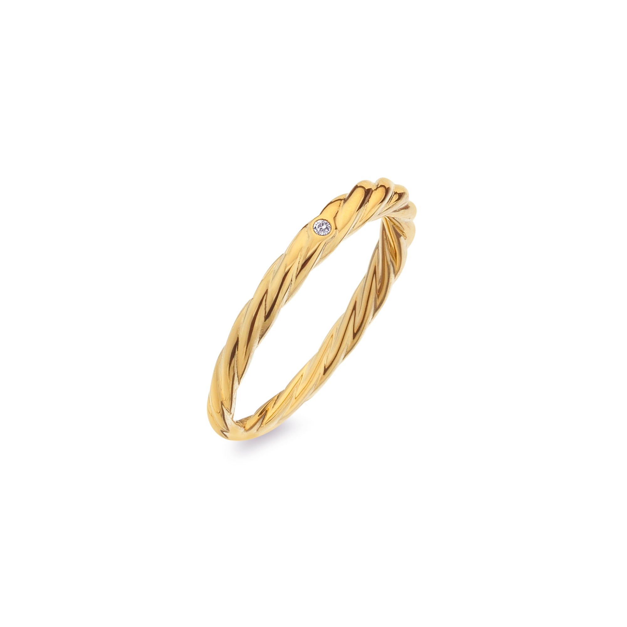 Hot Diamonds x Jac Jossa Entwine Gold Plated Sterling Silver Ring - Medium (N)