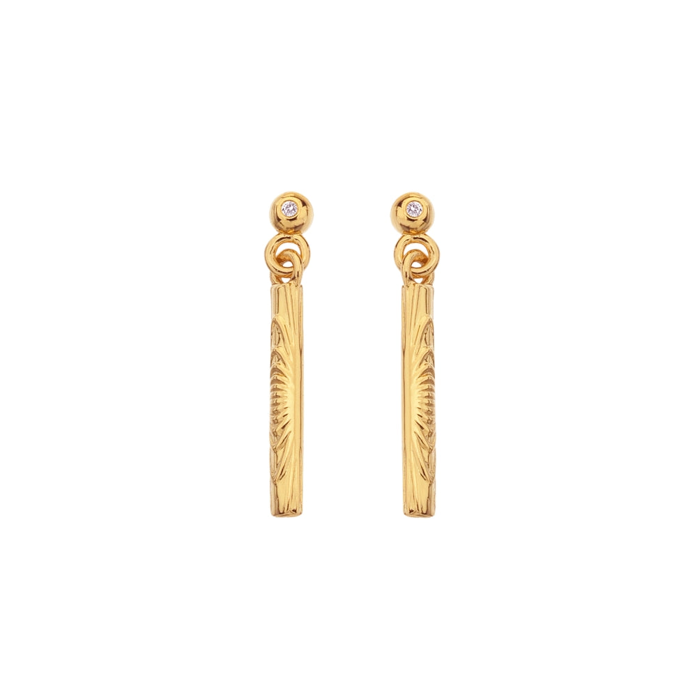 Hot Diamonds x Jac Jossa Hope Gold Plated Sterling Silver Bar Drop Earrings - Silver