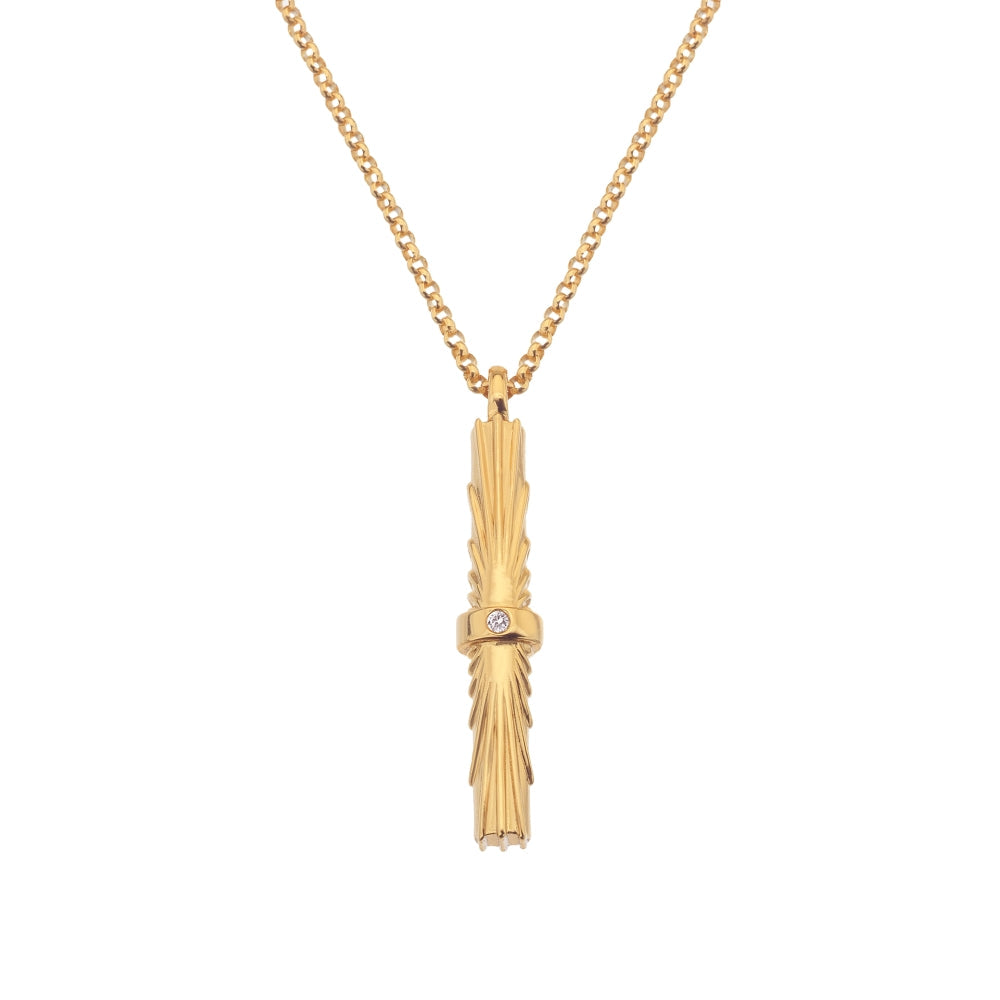 Hot Diamonds x Jac Jossa Hope Gold Plated Sterling Silver Vertical Bar Pendant - Silver