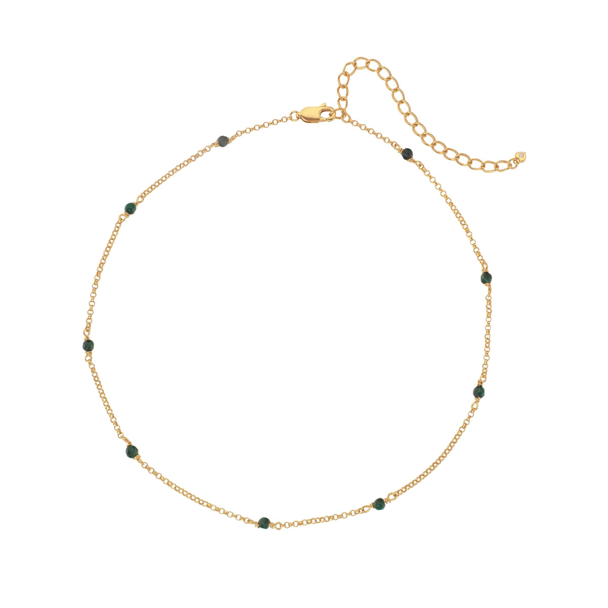 Hot Diamonds x Jac Jossa Revive Gold Plated Sterling Silver Malachite Choker - Gold