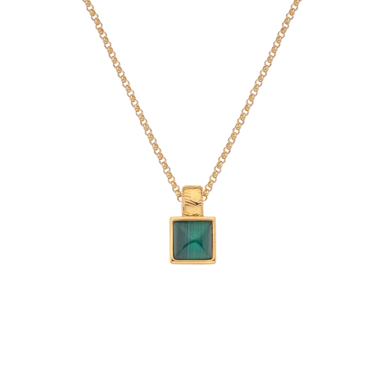 Hot Diamonds x Jac Jossa Revive Gold Plated Sterling Silver Malachite Pendant - Silver
