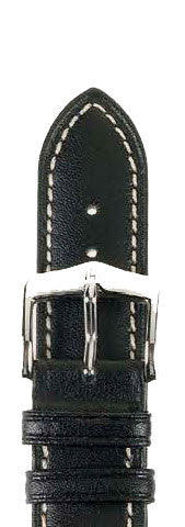 Hirsch Strap Heavy Calf Black Large 22mm - Black
