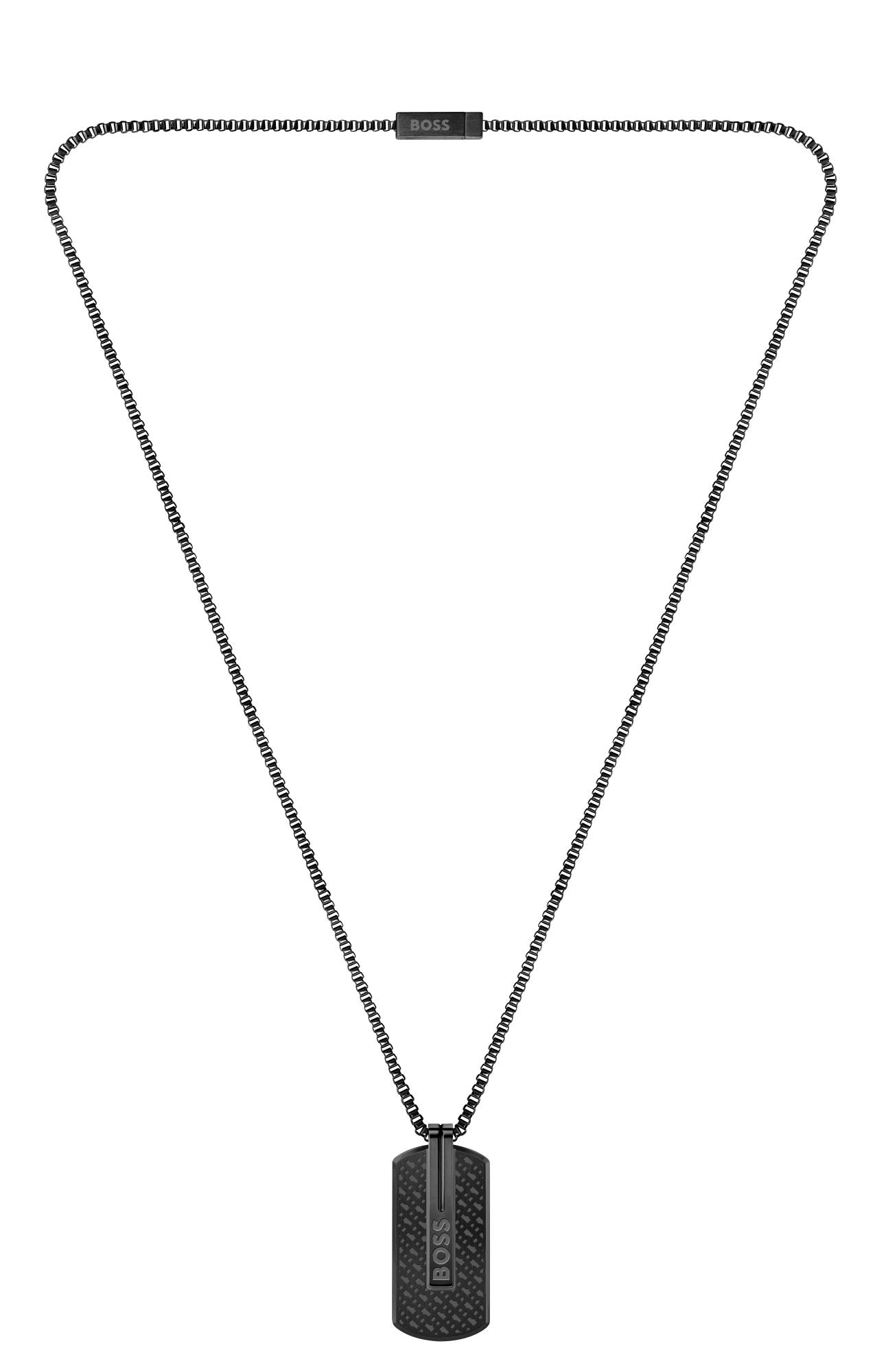 Boss Jewellery Black Iron Plated Pendant Necklace - Black