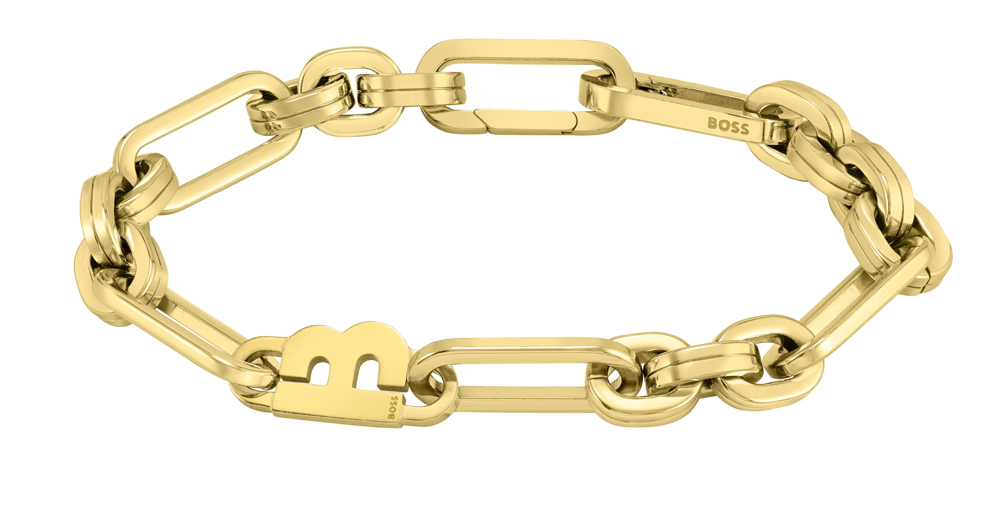 Boss Jewellery Gold Plated Stainless Steel Gold Link Bracelet - Gold