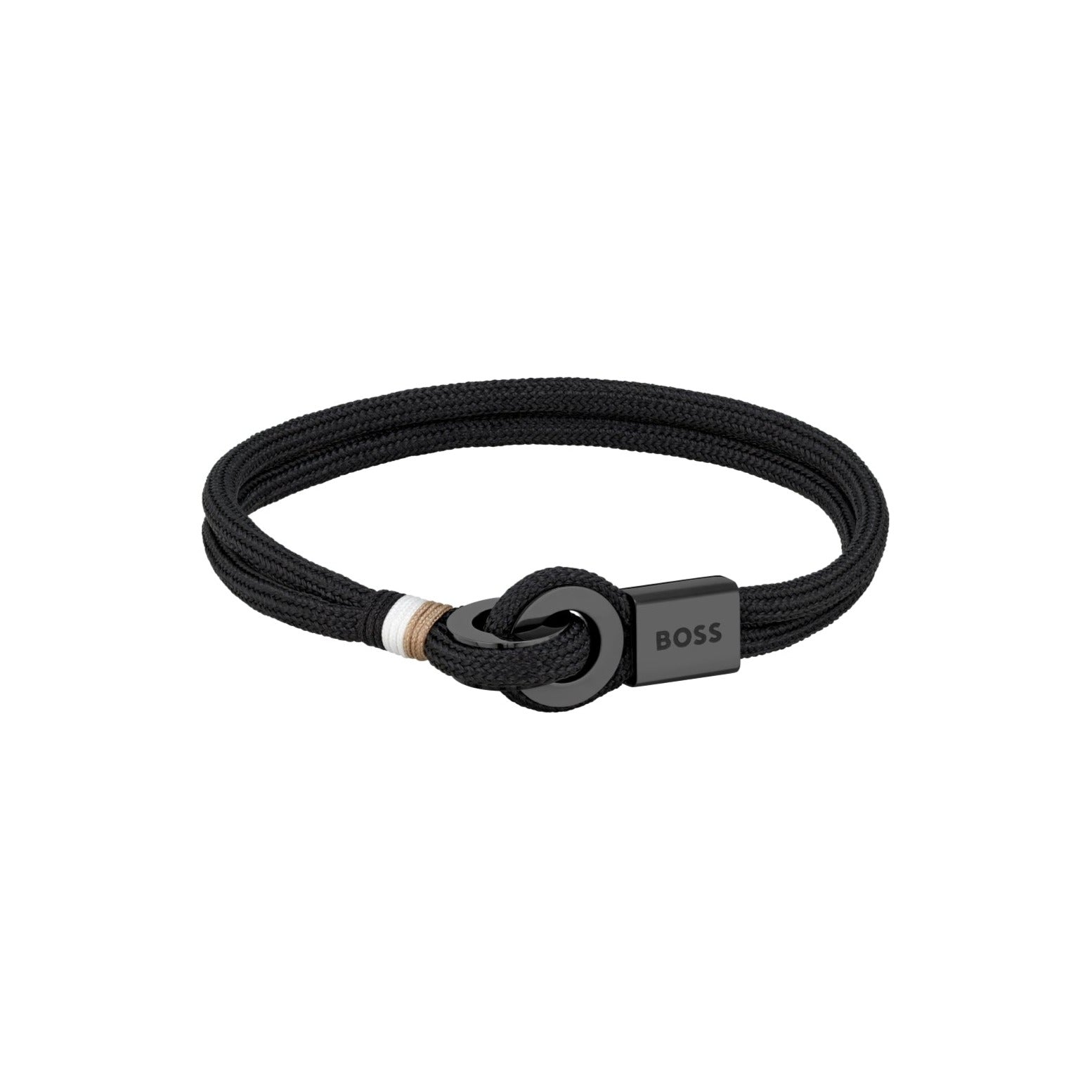 Boss Jewellery Thad Sport Nylon Black Cord Gents Bracelet