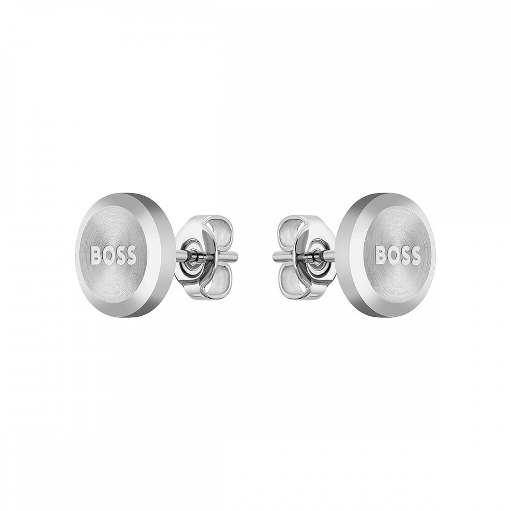 Boss Yann Stainless Steel Gents Circle Earrings