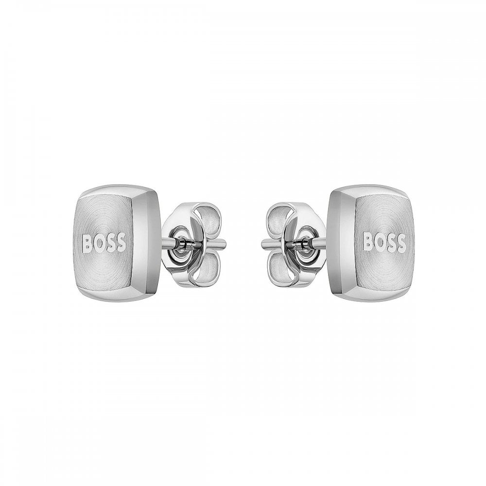 Boss Yann Stainless Steel Gents Square Earrings