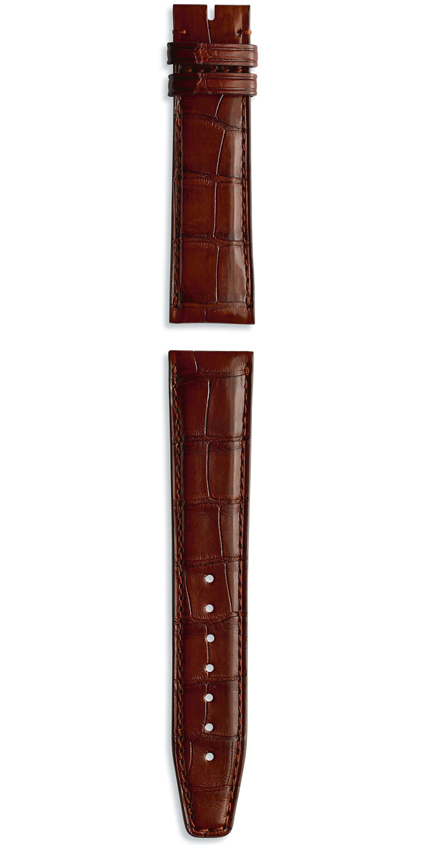 IWC Strap Alligator Dark Brown For Folding Clasp XL - Brown