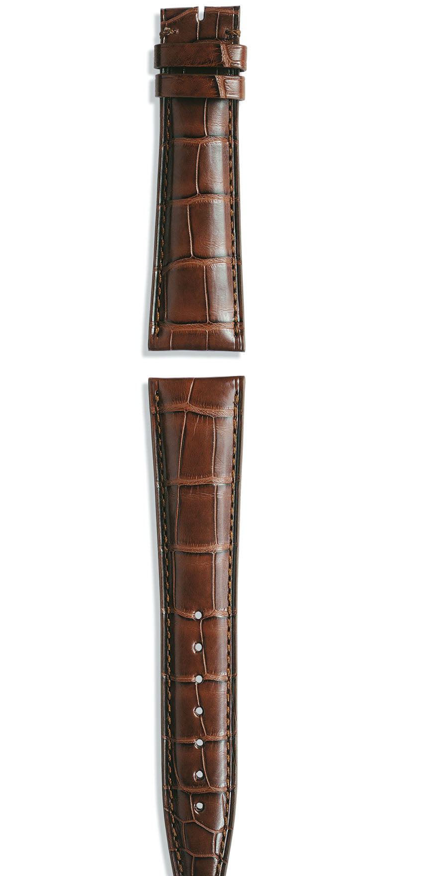 IWC Strap Aligator Dark Brown For Folding Clasp XL - Brown