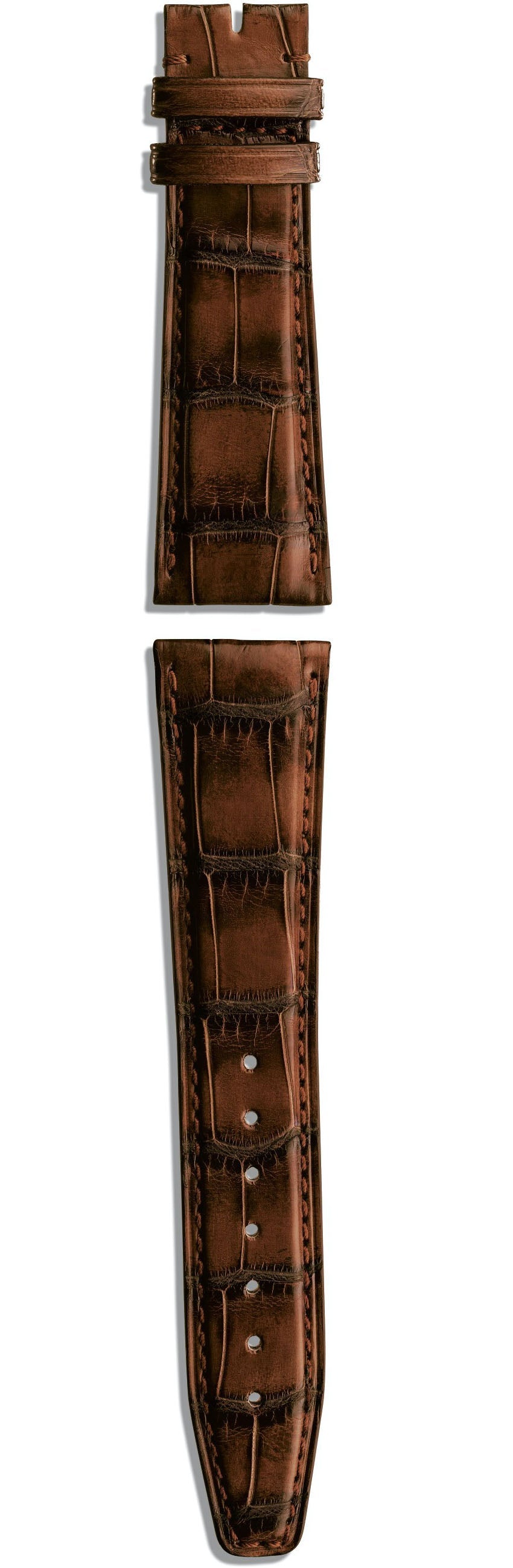 IWC Strap Alligator Marron Brown For Folding Clasp - Brown