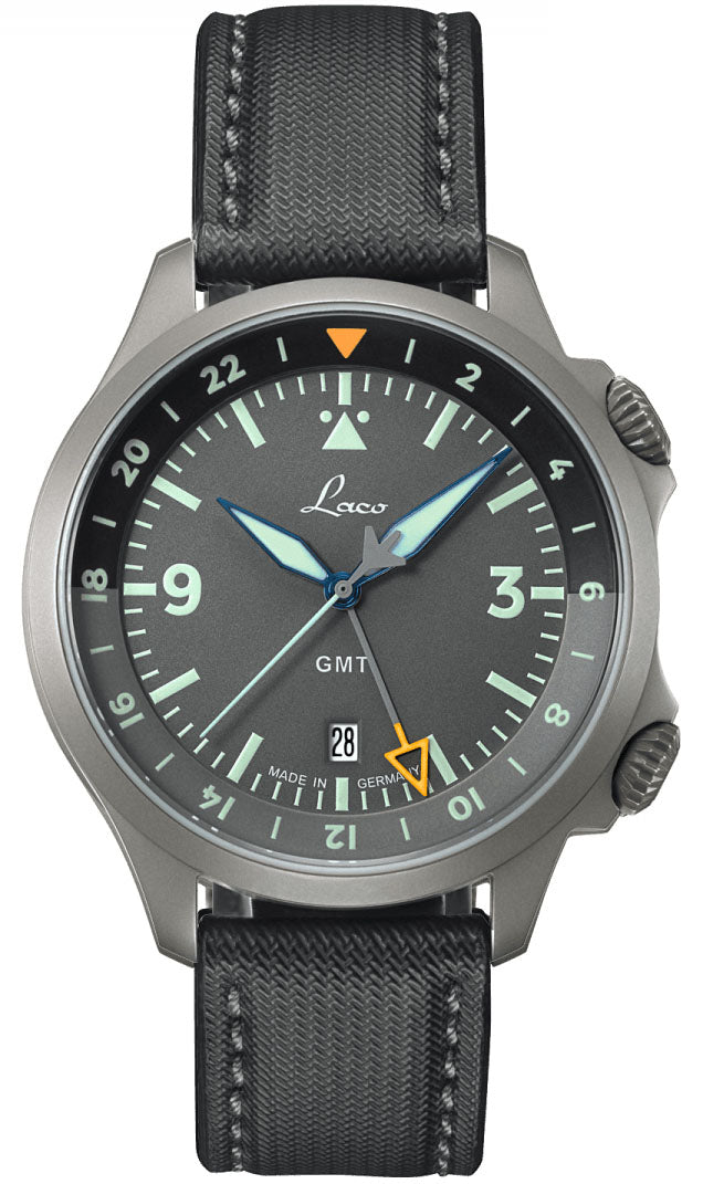 Laco Watch Pilot Frankfurt GMT Grau - Grey