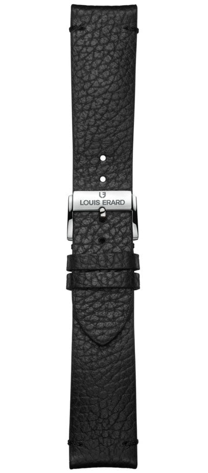 Louis Erard Strap Leather Black Grained 20/18mm - Black