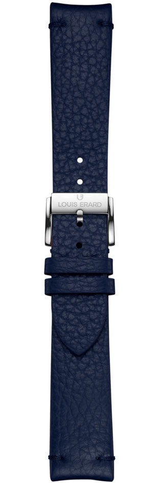 Louis Erard Strap Leather Dark Blue Grained 22/20mm - Blue