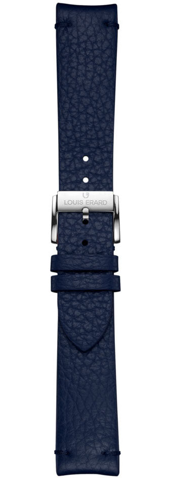 Louis Erard Strap Leather Dark Blue Grained 20/18mm - Blue