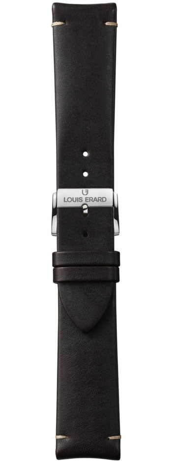 Louis Erard Strap Leather Dark Brown Baranil XS 20/18mm - Brown