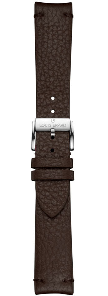 Louis Erard Strap Leather Dark Brown Grained 22/20mm - Brown