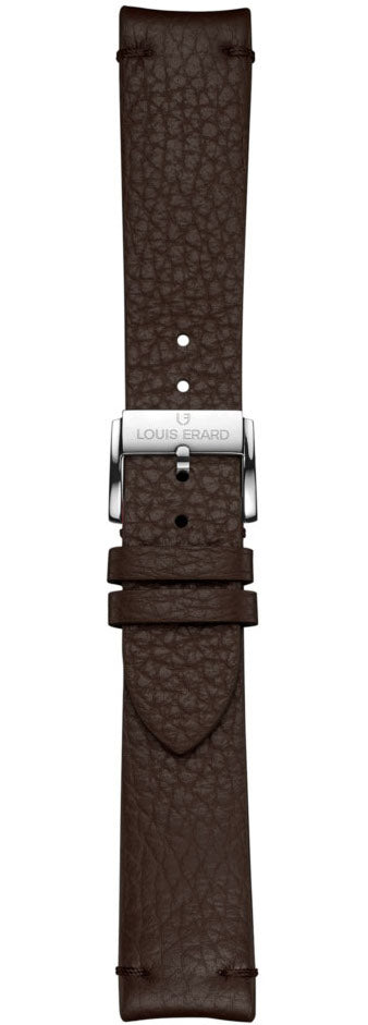 Louis Erard Strap Leather Dark Brown Grained 20/18mm - Brown