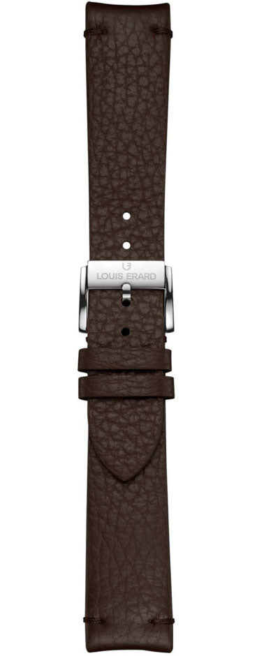Louis Erard Strap Leather Dark Brown Grained XS 20/18mm - Brown