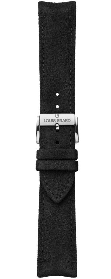 Louis Erard Strap Leather Deep Black Nubuck 22/20mm - Black