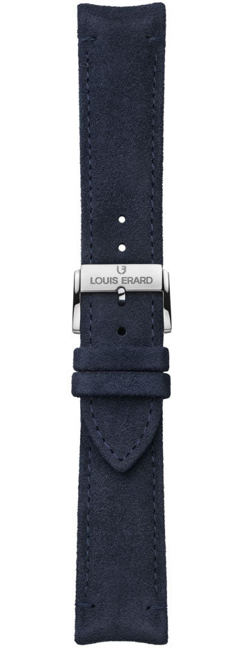 Louis Erard Strap Leather Deep Blue Nubuck 22/20mm - Blue