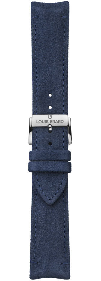 Louis Erard Strap Leather Oceania Blue Nubuck 22/20mm - Blue