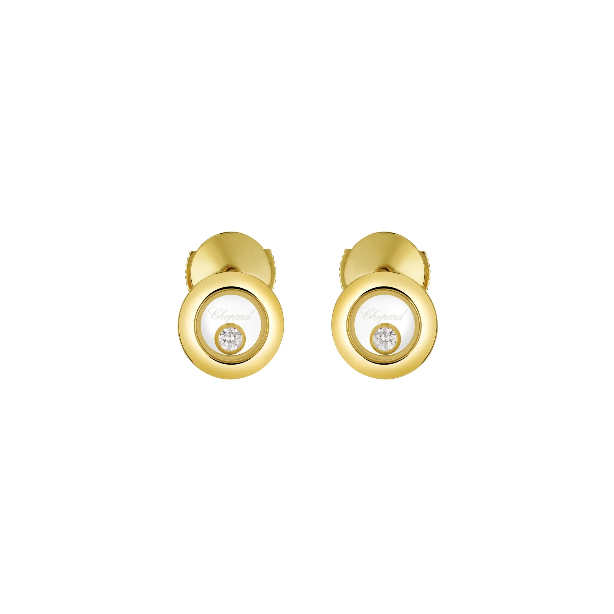 Chopard Happy Diamonds Icons 18ct Yellow Gold 0.10ct Diamond Stud Earrings
