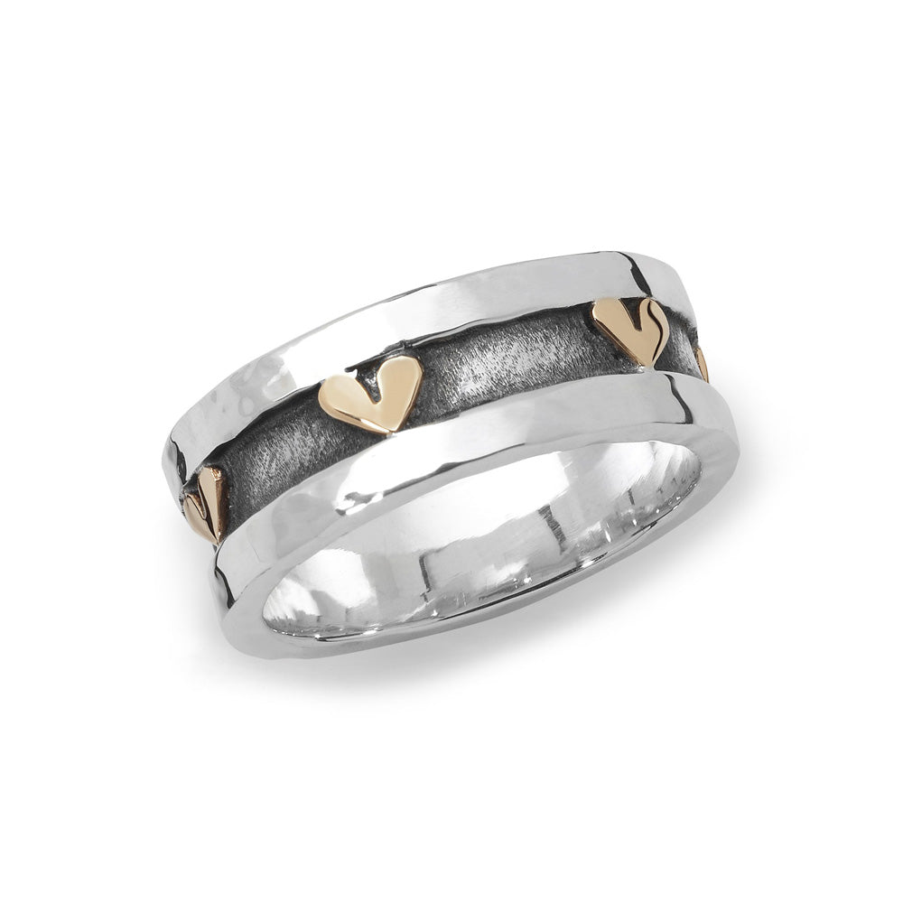 Linda Macdonald Spots And Stripes Sterling Silver 9ct Gold Ring