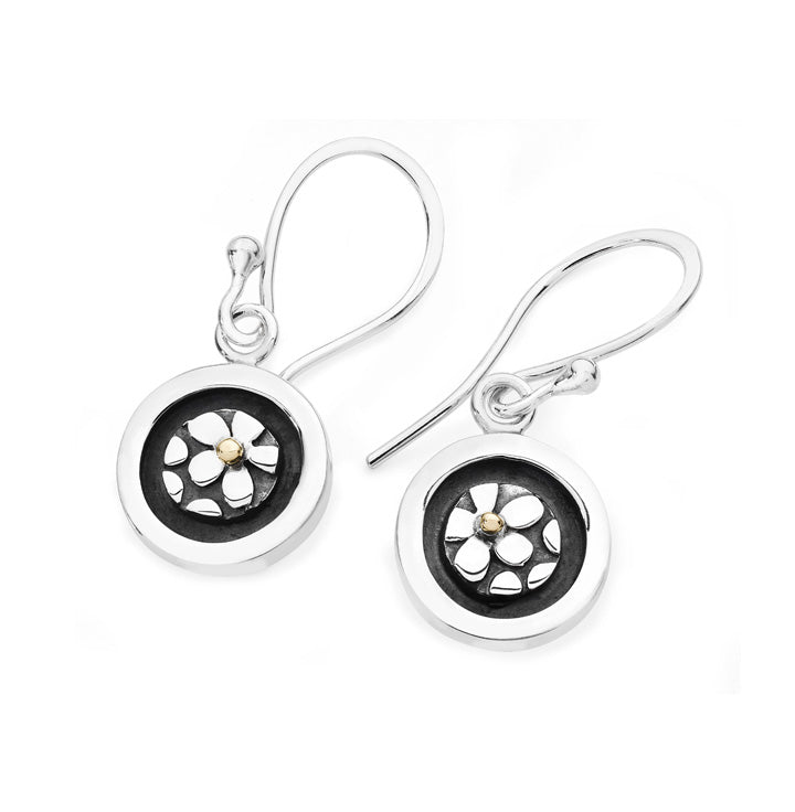 Linda Macdonald Cherish Sterling Silver 9ct Gold Drop Earrings