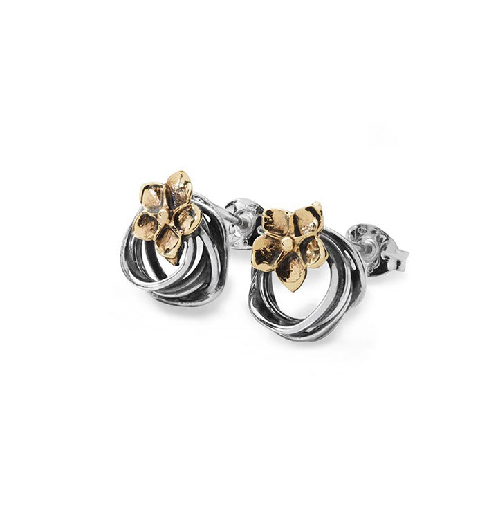 Linda Macdonald Entwined Sterling Silver 9ct Gold Stud Earrings