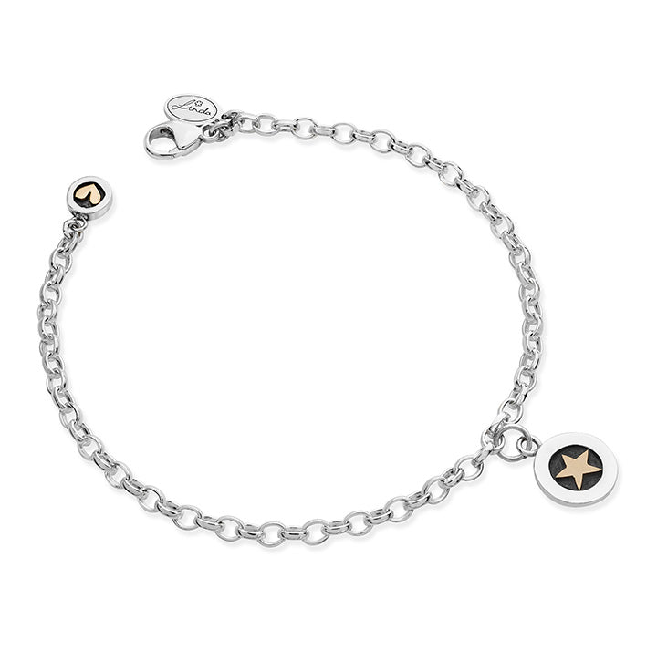 Linda Macdonald Twilight Sterling Silver 9ct Gold Bracelet