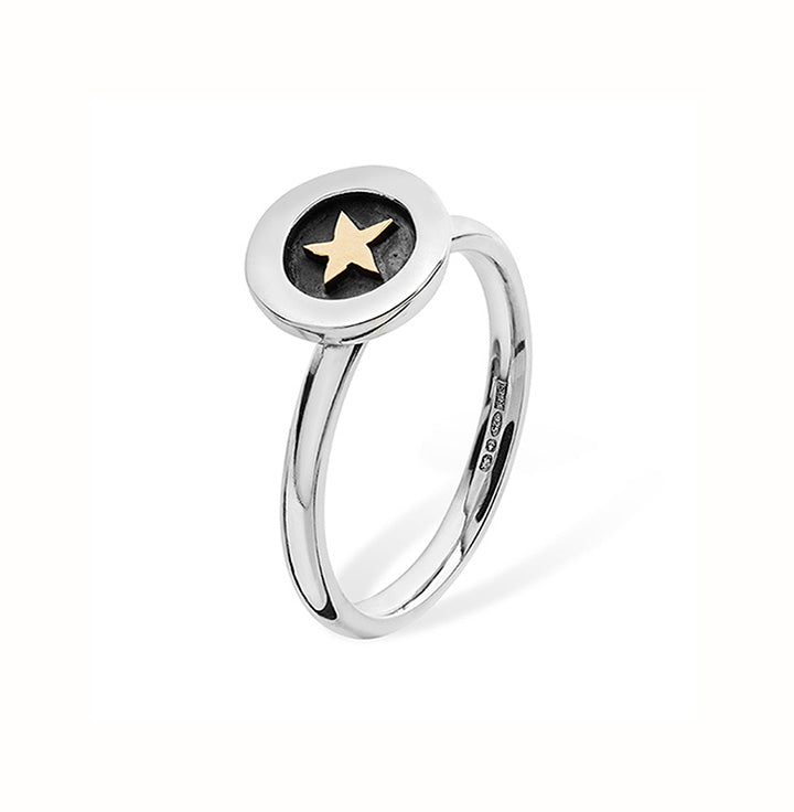Linda Macdonald Twilight Sterling Silver 9ct Gold Ring
