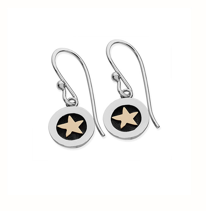 Linda Macdonald Twilight Sterling Silver 9ct Gold Drop Earrings