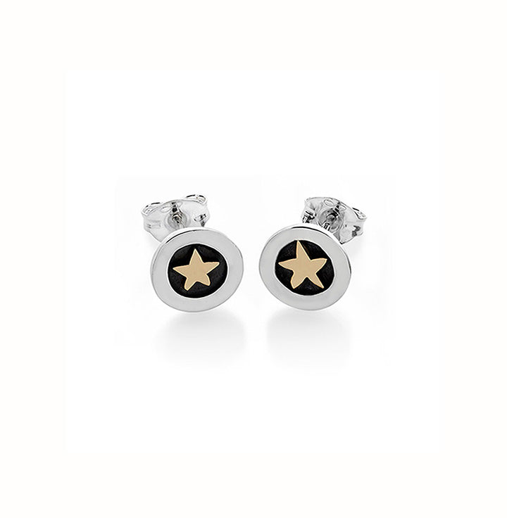 Linda Macdonald Twilight Sterling Silver 9ct Gold Stud Earrings