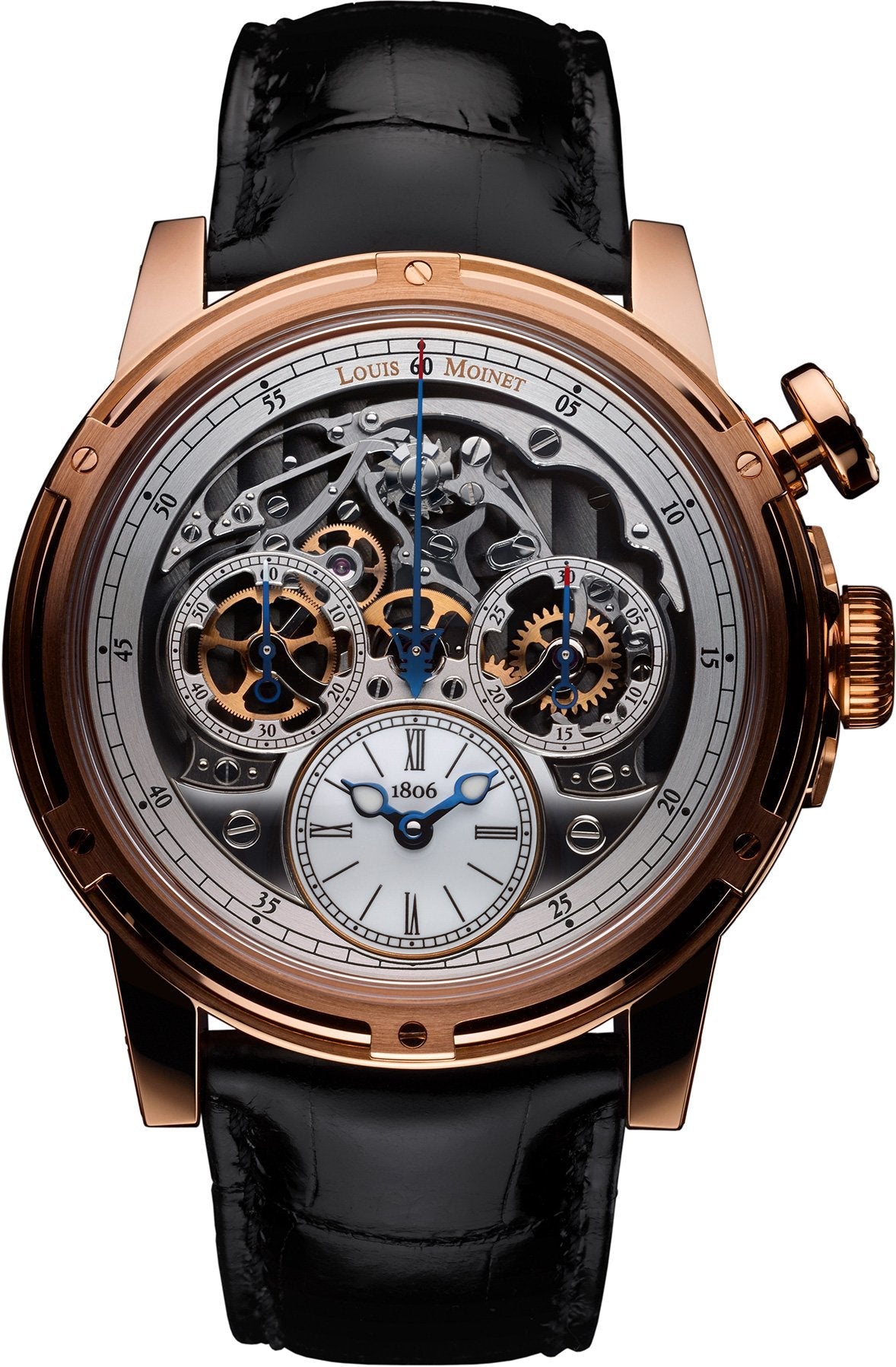 Louis Moinet Watch Memoris Chronograph Rose Gold Limited Edition - Silver