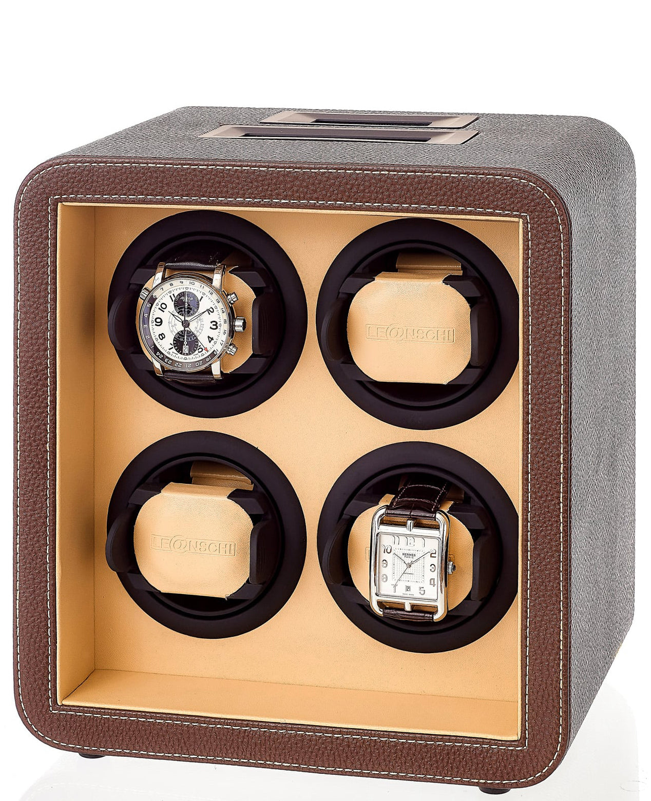 Leanschi Watch Winder 4 Multiple Winder - Brown