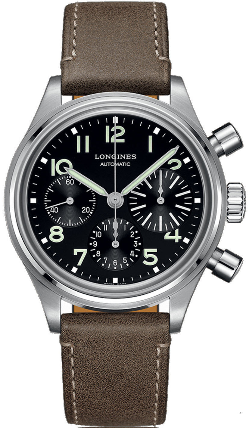 Longines Watch Avigation BigEye Chronograph Mens - Black