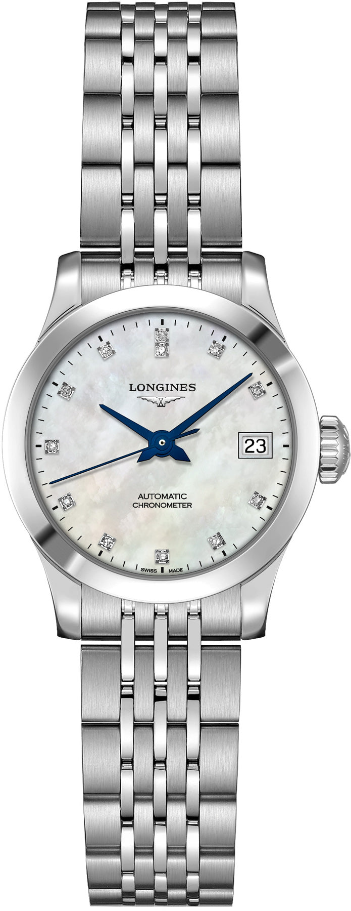 Longines Watch Record Ladies - White