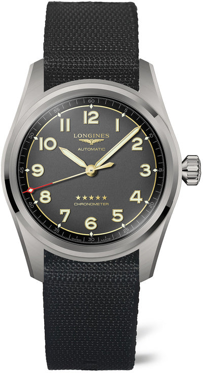 Longines Watch Spirit Titanium 42 NATO Mens - Grey