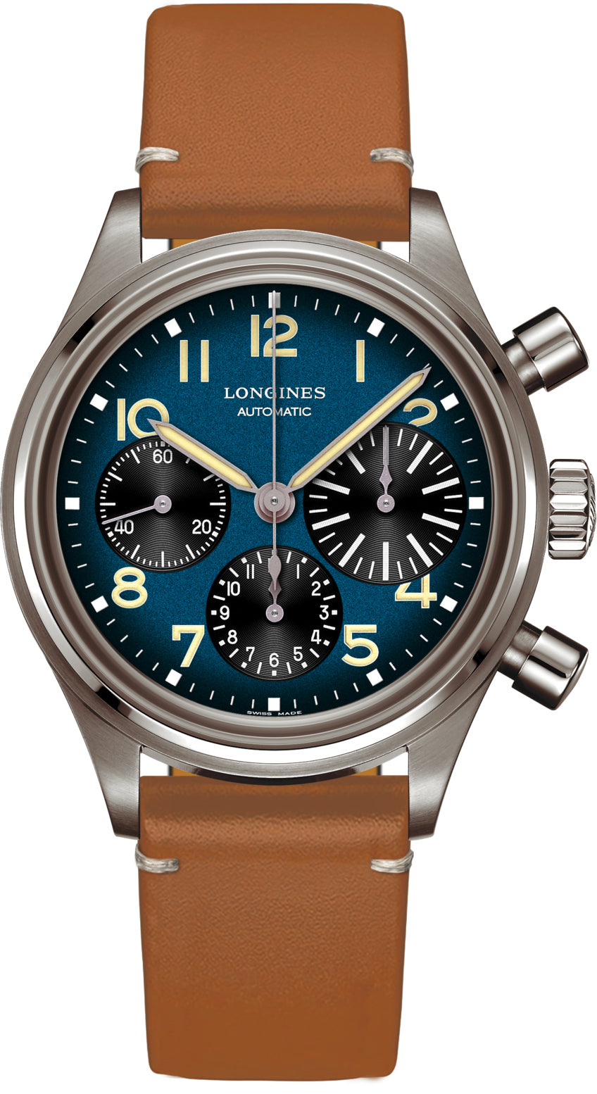 Longines Watch Heritage Avigation BigEye Mens - Blue
