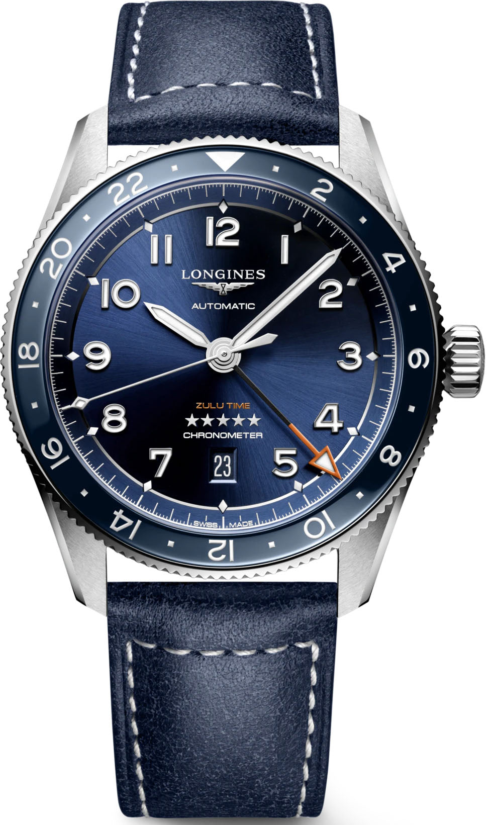 Longines Watch Spirit Zulu Time Mens - Blue