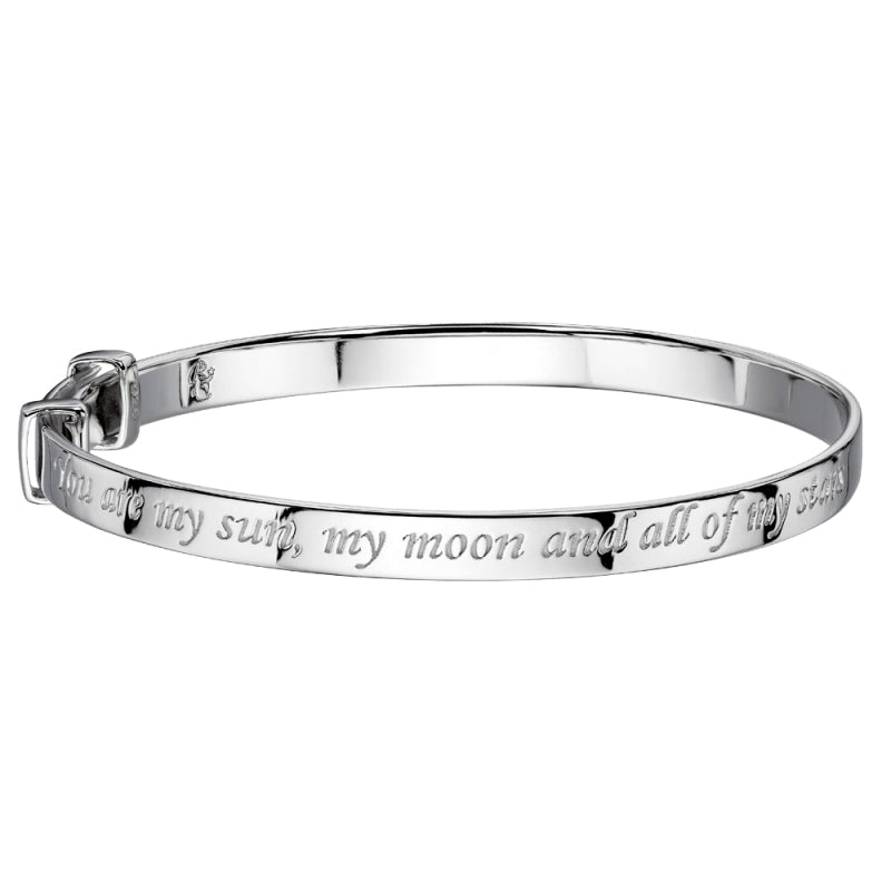 Little Star Sterling Silver Luna Childs Christening Bangle