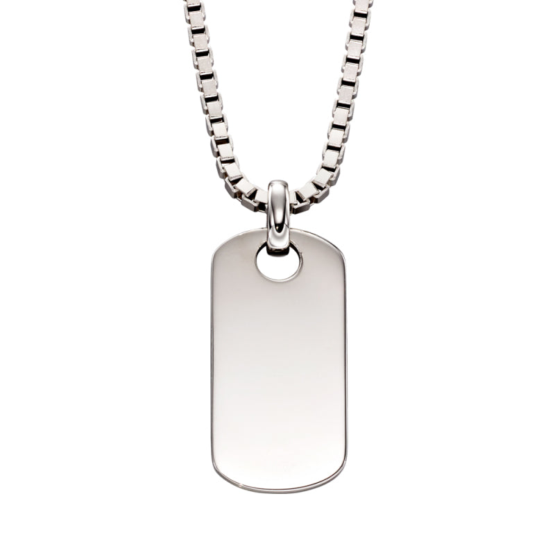Little Star Sterling Silver Oli Boys Childs Tag Necklace