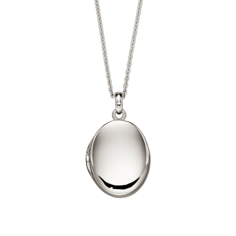 Little Star Sterling Silver Orla Medium Oval Childs Locket Necklace