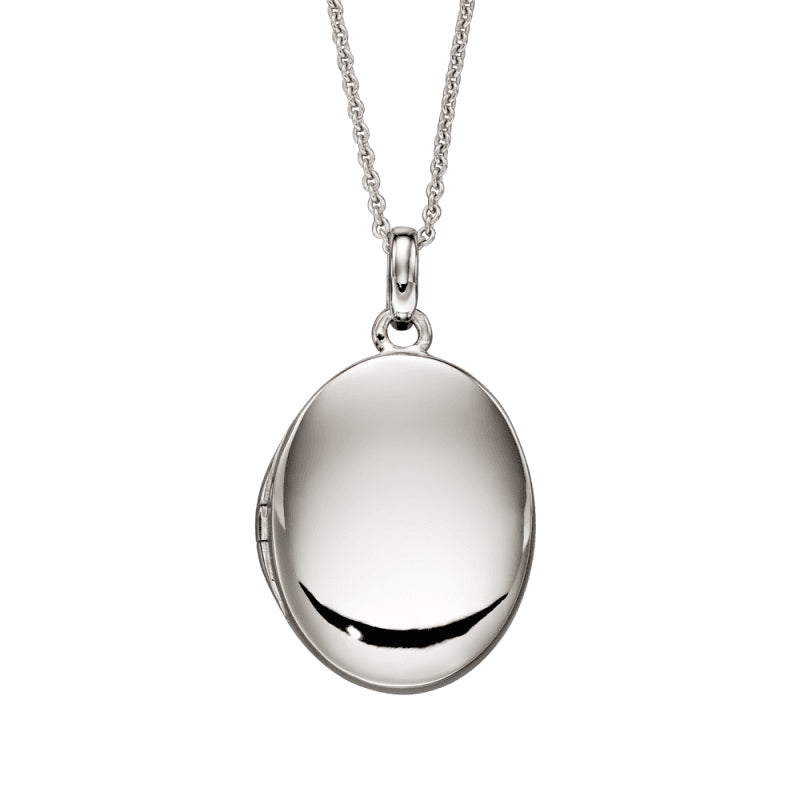 Little Star Sterling Silver Fiadh Large Oval Adult Locket Necklace