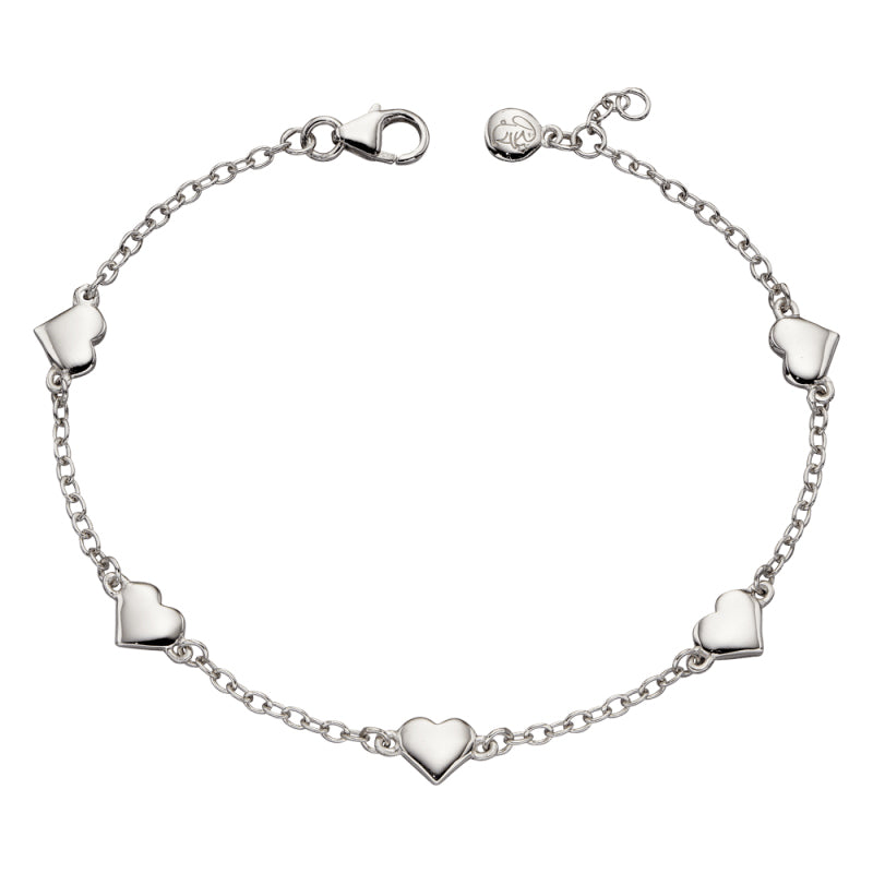 Little Star Sterling Silver Beatrice Heart Charm Childs Bracelet