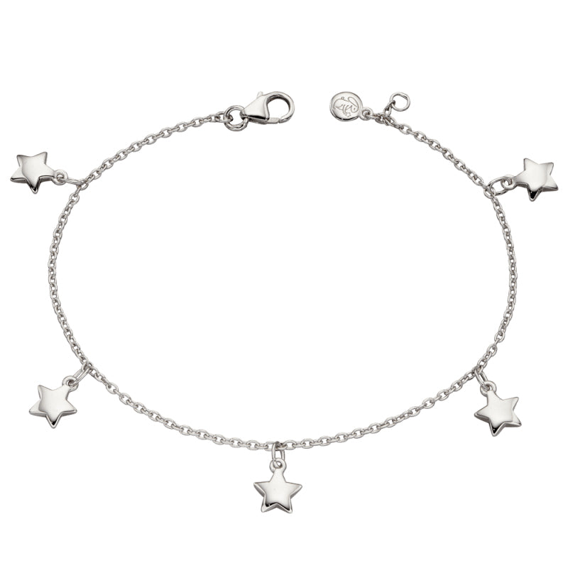 Little Star Sterling Silver Ira Star Charm Childs Bracelet